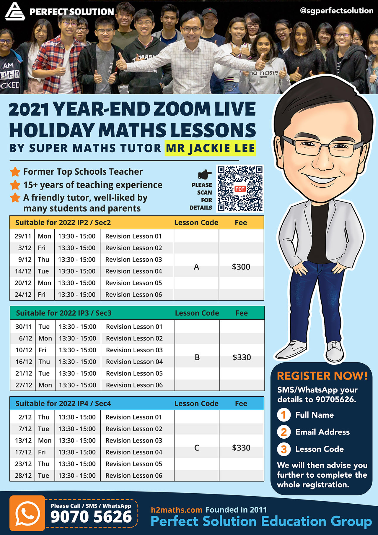 2021 Year-End Zoom Live Holidays Secondary Maths Lessons